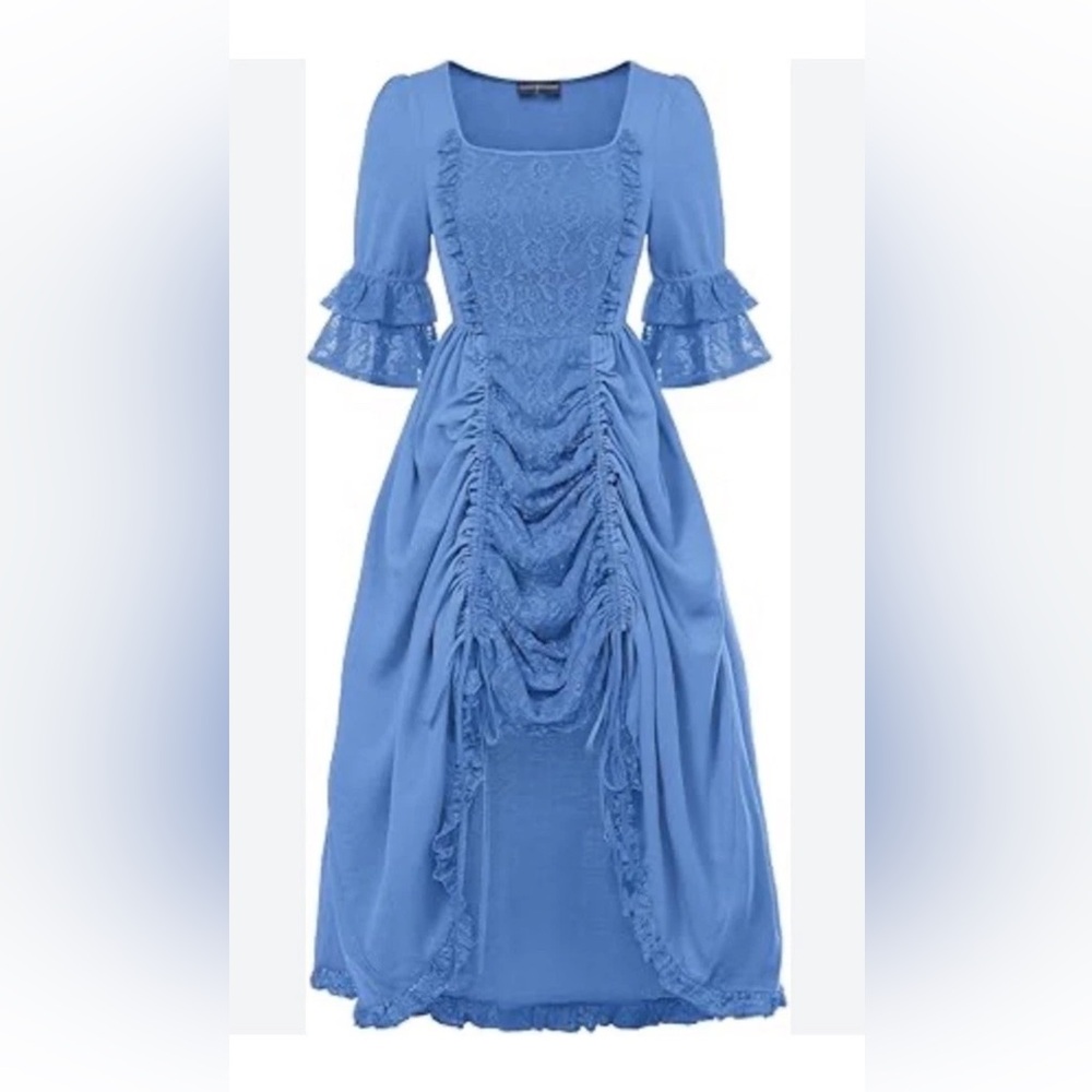 Scarlet Darkness Women Victorian Romantic Steam Punk Renaissance Blue Small